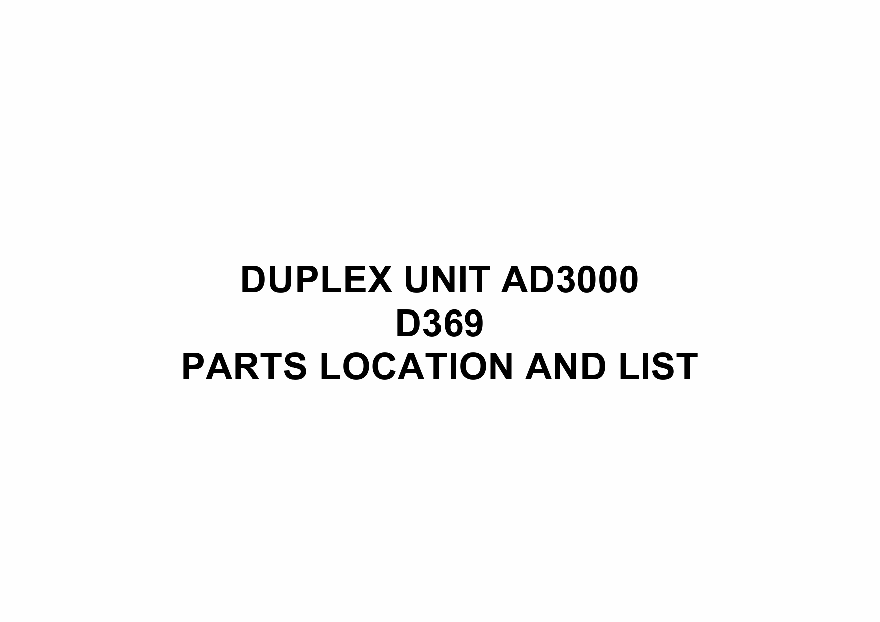 RICOH Options D369 DUPLEX-UNIT-AD3000 Parts Catalog PDF download-1 RICOH Options D369 DUPLEX-UNIT-AD3000 Parts Catalog PDF download-1